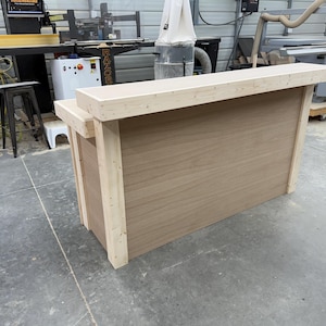 Unfinished Plywood Buffet 2 level - Contemporary style wood indoor bar