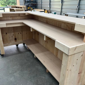 Unfinished Kitchen L Shape Indoor Home Bar - Etsy