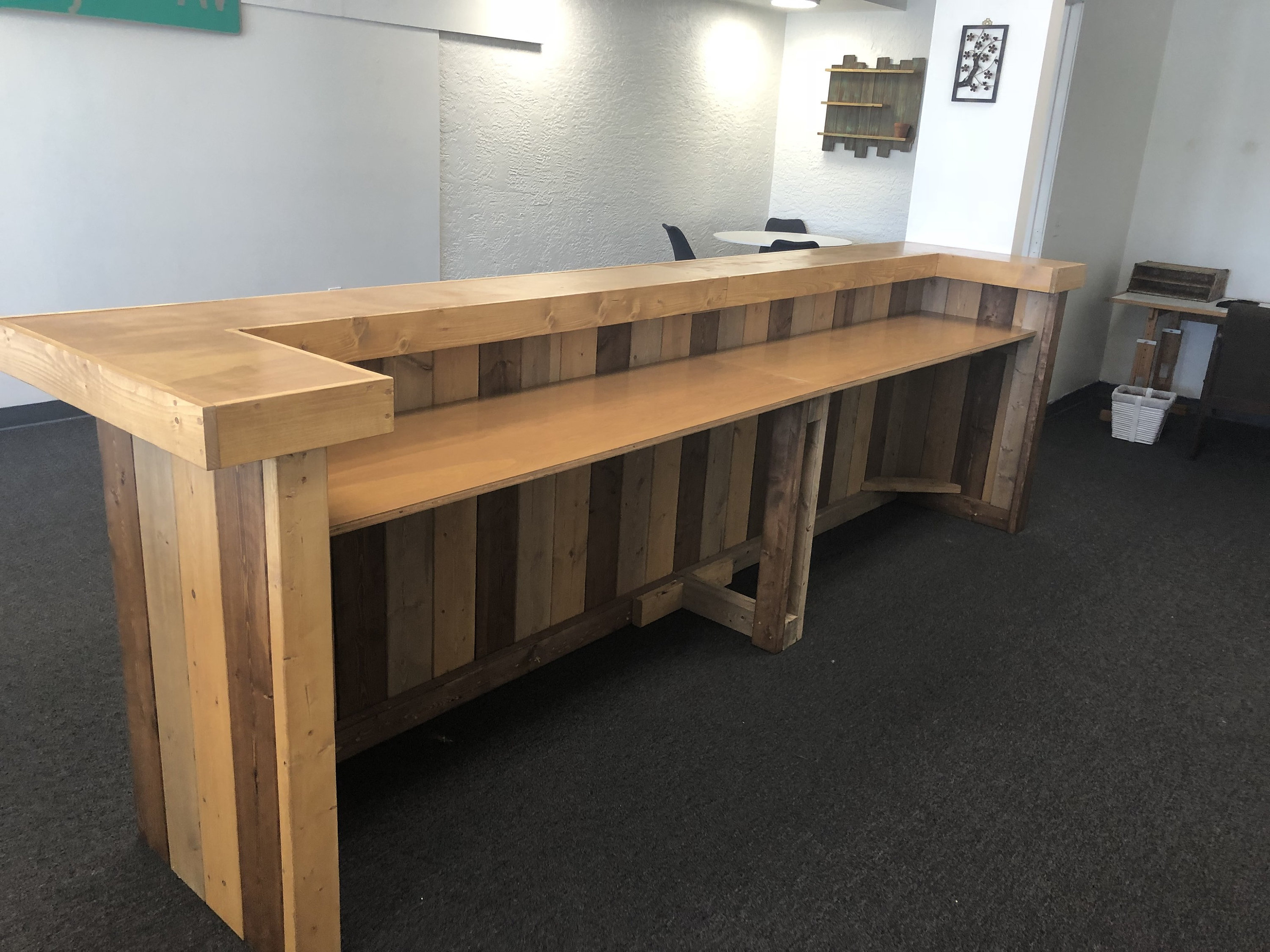 The Sarasota 12 Foot Rustic Barnwood Look 2 Person Level The Sarasota 12 Foot Rustic Barnwood Look 2 Person Level Reception Desk Retail Counter Or Bar