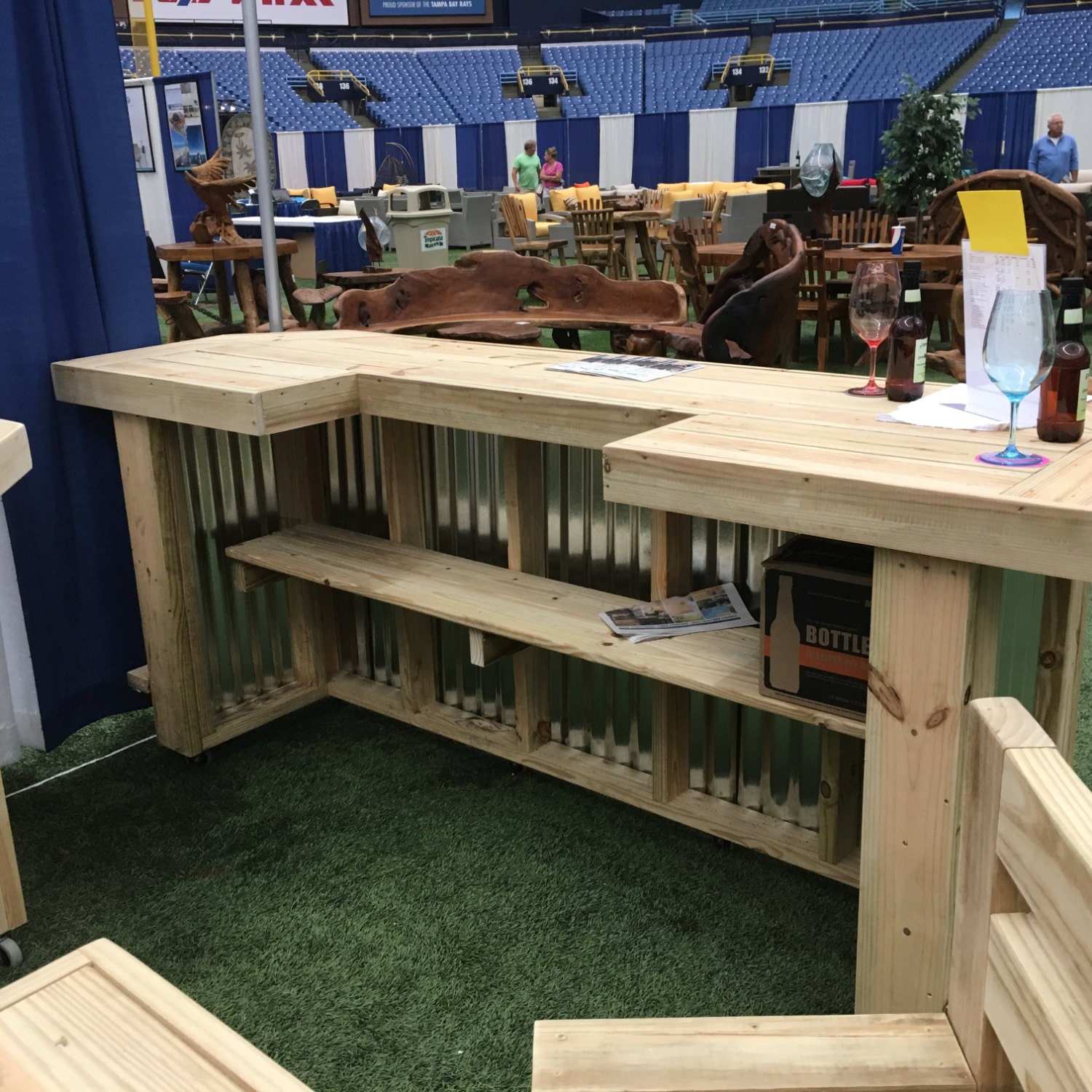 fooBAR Metal 8' Rustic style real pressure treated wood & corrugated