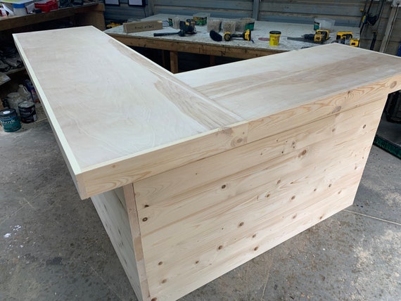 L Shape Smooth Top Horizontal Wood Rustic Real Wood Barn Wood Style Pallet Style Indoor Bar Etsy Canada