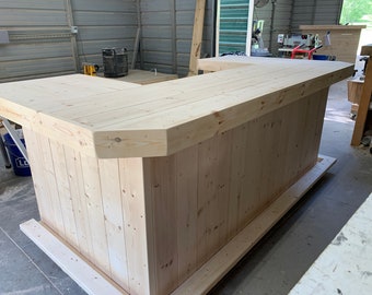 Mini Mega Wood U Unfinished - Rustic style bar