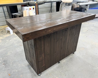 The Plank Top Straight Finished - Solid Wood Rustic Home Bar