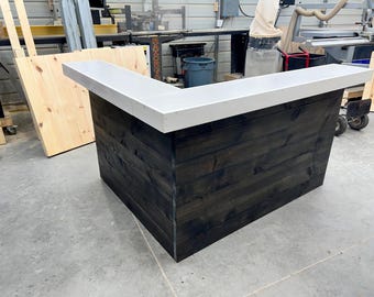 Chesterfield Reception Desk - L shape, 2 level