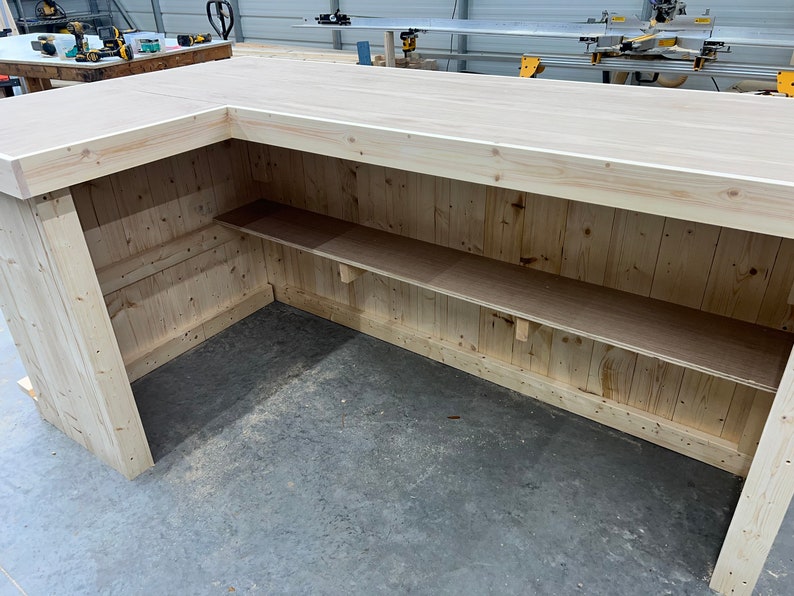 Unfinished Original L Shape Indoor Home Bar - Etsy