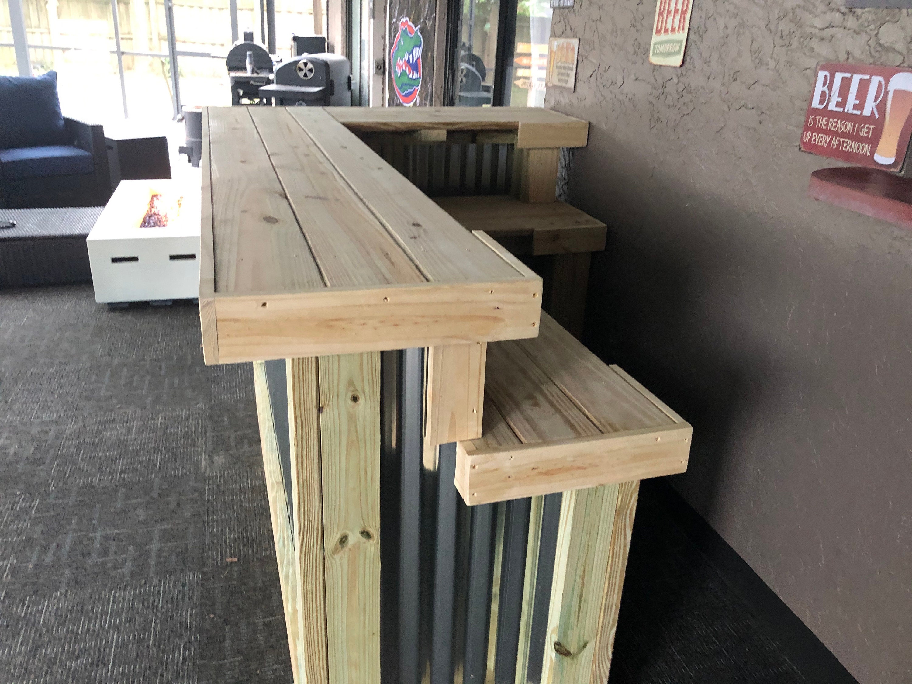 La cocina de metal 7 ' x 4.5' 2 nivel L-estilo | Etsy