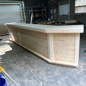 Angle L Shape Indoor Home Bar – Unfinished