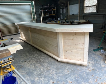 Angle L Shape Indoor Home Bar – Unfinished