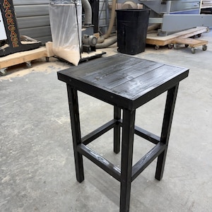 Handmade Solid Pine Backless Bar Stool Stained | 30” Seat Height | Bar & Kitchen Ready