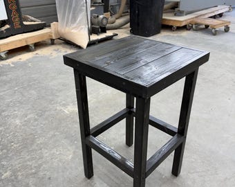 Handmade Solid Pine Backless Bar Stool Stained | 30” Seat Height | Bar & Kitchen Ready