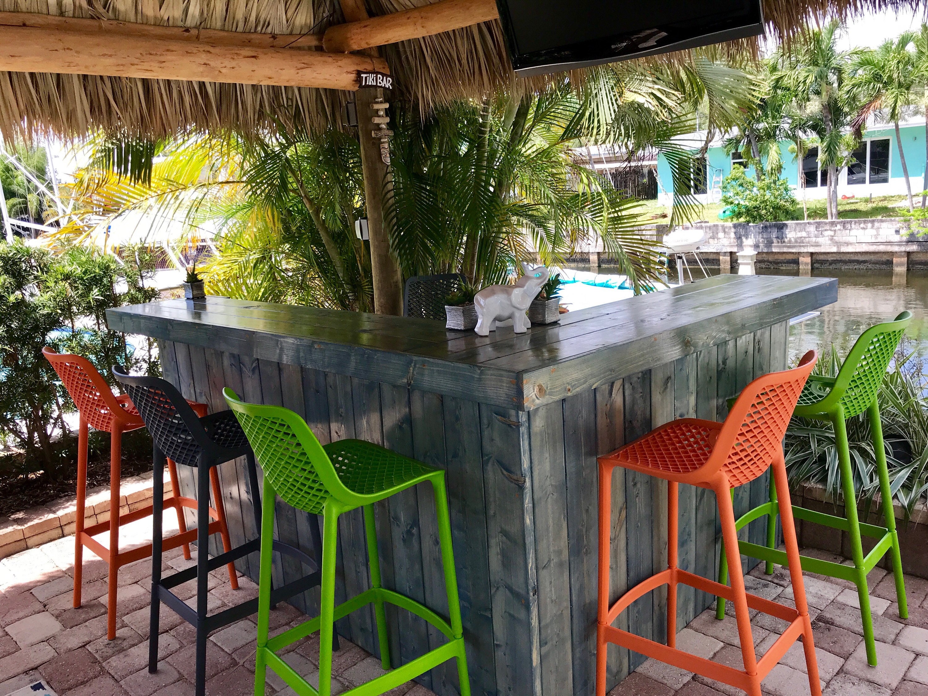 CUSTOM Blue Woodie Beach Bar - 8 x 6 Two level Rustic ...