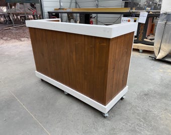 Mobile Real wood hostess stand, server hostess station