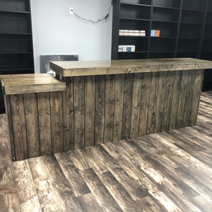 Retail Counter Straight Finished - Solid wood counter POS/ADA drop