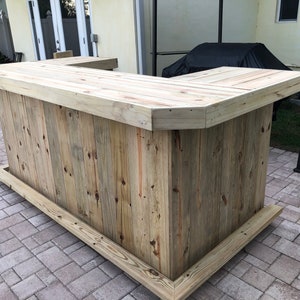 Mini Mega Wood U - Rustic pressure treated bar