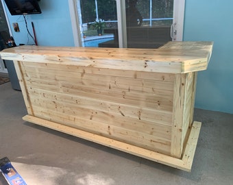 Thomas Planktop L Wood Finished - Rustic style bar