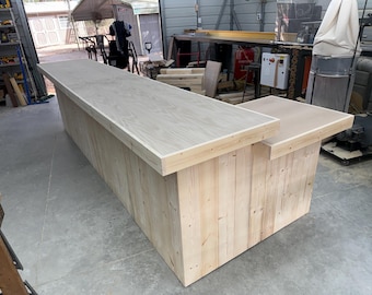 Roy Medium Sales Counter - Unfinished L Shape, with ADA drop