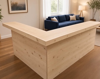 Collin L Shape Medium Indoor Home Bar Unfinished
