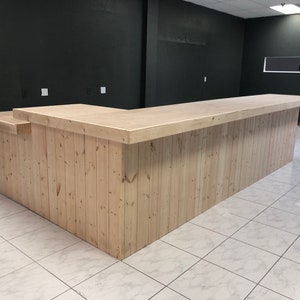 Large Retail Counter Unfinished - Rustic style w/ POS/ADA drop