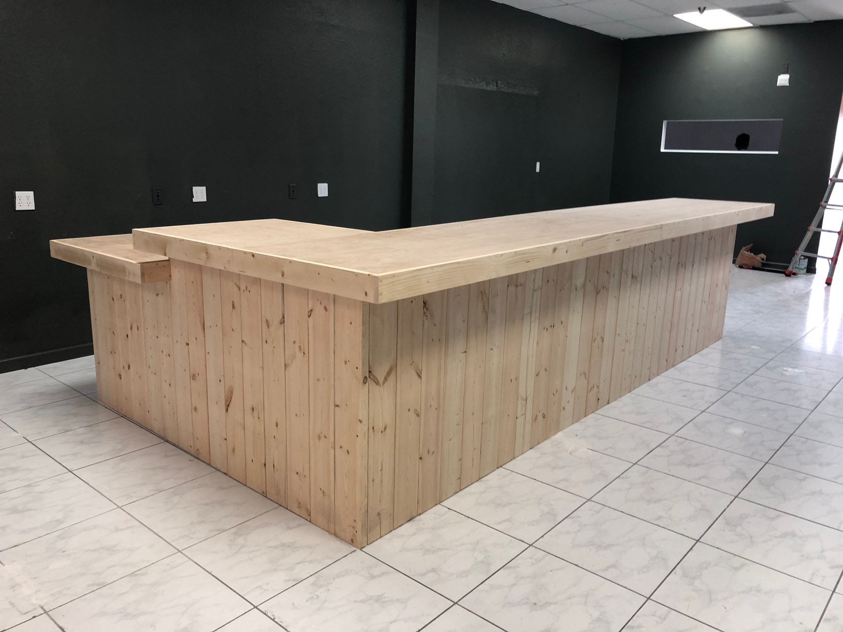 Lounge 14 x 8 Rustic sales counter reception desk with Etsy