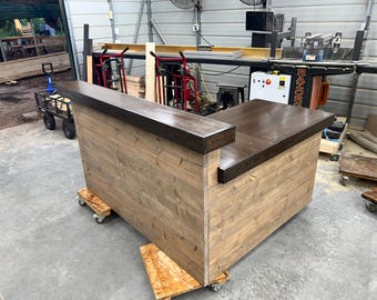 Hello Shabby L Reception Desk - 2 level, l shape