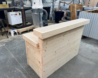 Hello Shabby Reception Desk - Unfinished, 2 level