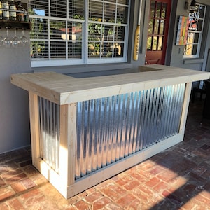 Thomas Planktop U Metal Unfinished - Rustic style bar