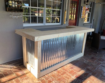 Thomas Planktop U Metal Unfinished - Rustic style bar