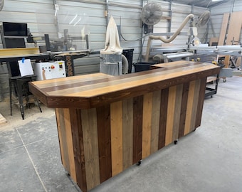 8 foot Aurora Covered Patio Home Bar w/casters
