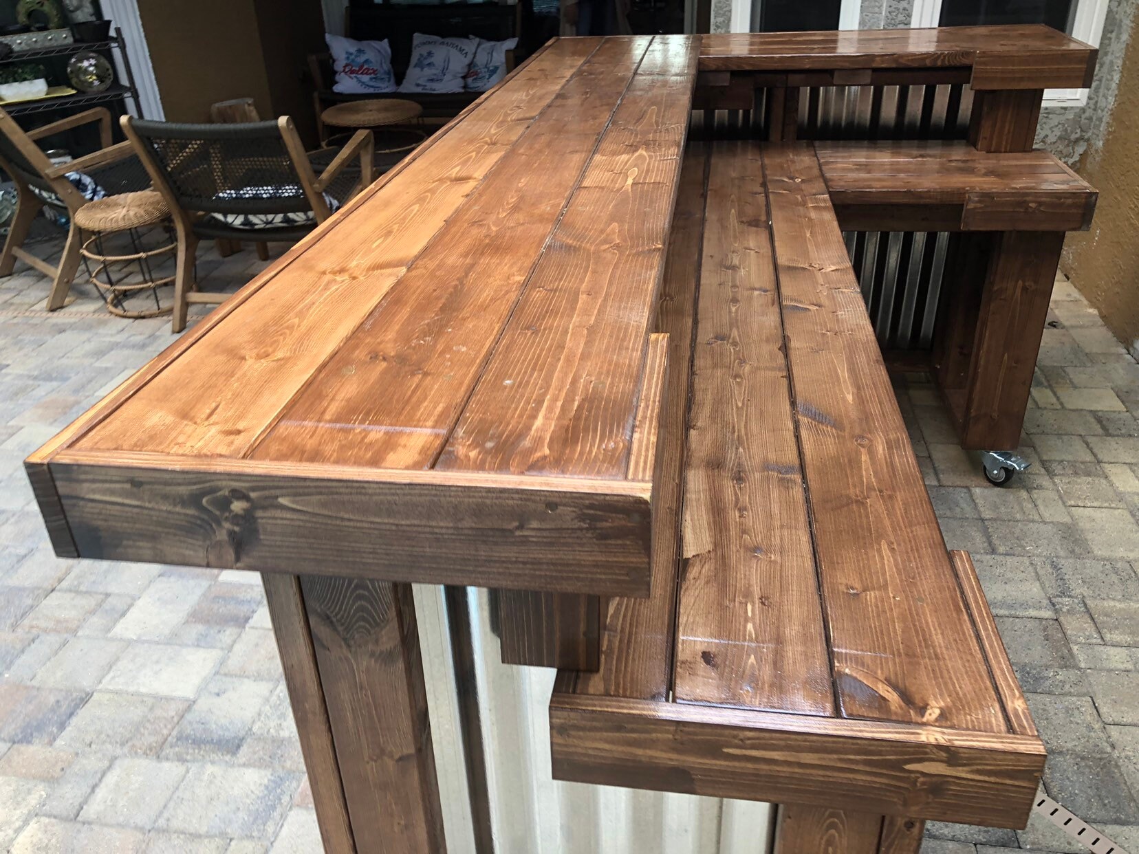 Walnut L Shaped Kitchen 8 X 6 2 Level L Shaped Rustic Wood And