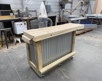Kitchen Metal Outdoor Home Bar - 2 Level, Corrugated Metal