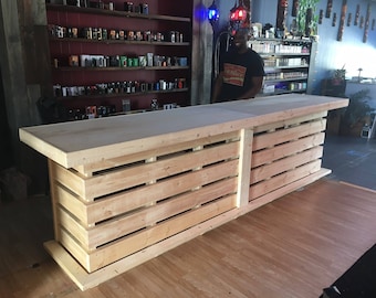 Whoadie 1.5 Wood Indoor Large - Rustic barnwood style, pallet style wood indoor bar