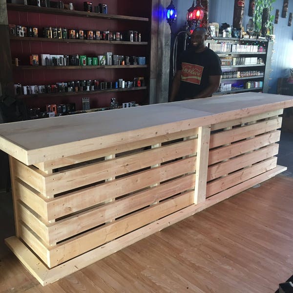 Whoadie 1.5 Wood Indoor Large - Rustic barnwood style, pallet style wood indoor bar