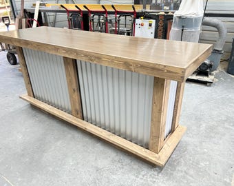Retail Counter Metal Straight Small Finished – Solid wood & metal counter, retail counter, sales counter, industrial counter