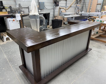 Metal Thomas U Shape Finished Patio Home Bar - Indoor Bar
