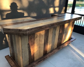 Vintage Wooden Bar - Stuart Event Rentals