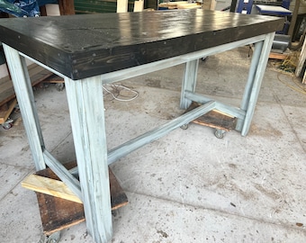Rustic Handcrafted High Top Bar Table for Patio and Indoor Use