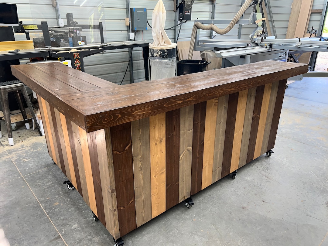 Kitchen L Shape Medium Covered Patio Home Bar - Etsy