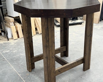 Discover the Versatility of our Indoor Octagon High Top Bar Table Finished and Ready to Use