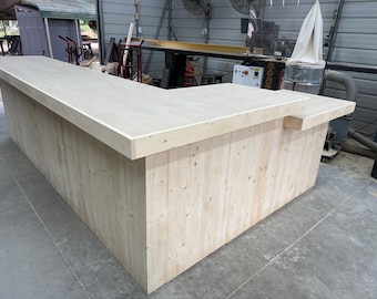 Providence Large Sales Counter - Unfinished L Shape, with ADA drop