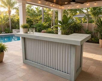 Mini Metal L Shape Covered Patio Home Bar