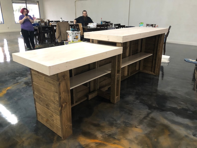 Coffee Shop Large Finished Solid wood retail counter image 7