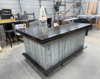 Original L Shape Covered Patio Home Bar