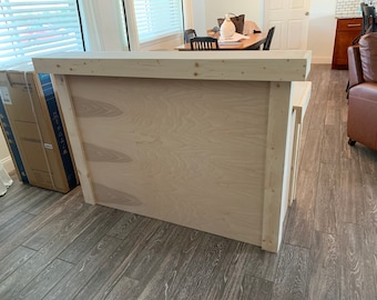 Modern 2 level Unfinished Reception Front Welcome Desk