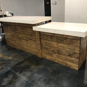 Coffee Shop Large Finished Solid wood retail counter Coffee/White