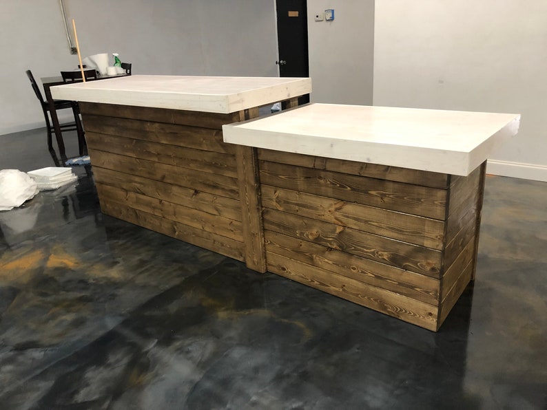 Coffee Shop Large Finished Solid wood retail counter Coffee/White