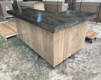 Carolina L Shaped  7' x 4.5' - Shabby Chic Rustic Barn Wood Style, Pallet Style bar