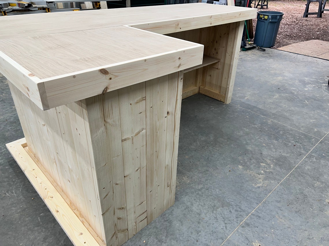 Unfinished Original L Shape Indoor Home Bar - Etsy