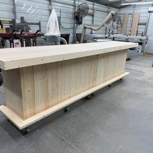 Smooth Top Wood Indoor Large - Rustic barnwood style, pallet style wood indoor bar