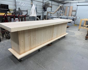 Smooth Top Wood Indoor Large - Rustic barnwood style, pallet style wood indoor bar