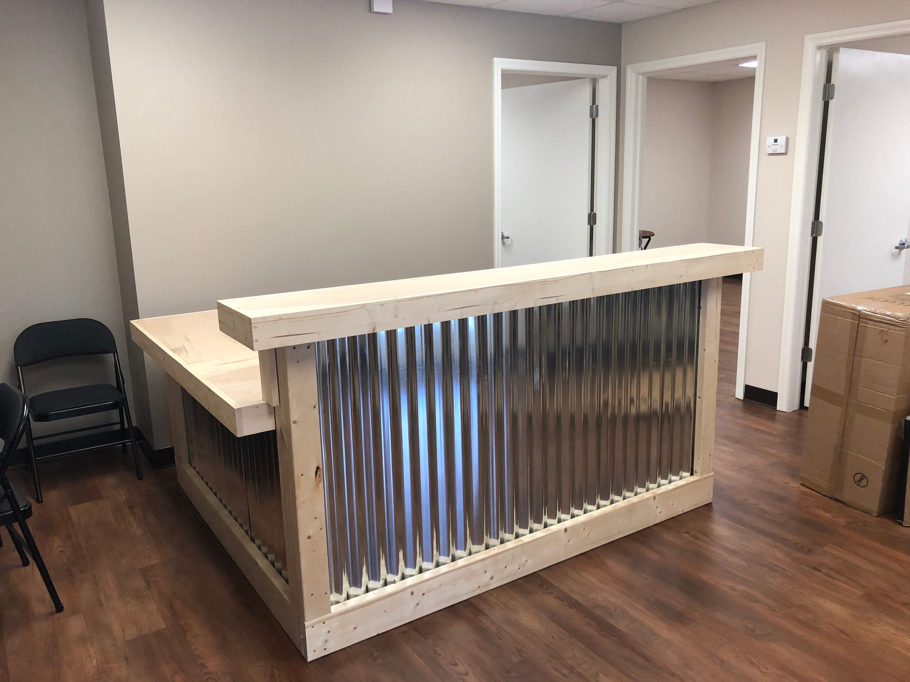Corrugated metal desk deals
